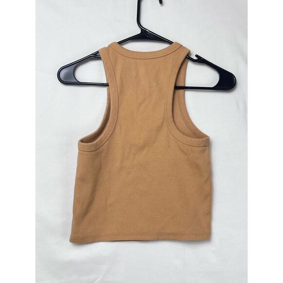 Maeve Women's Size Small Peach Tan Sleeveless Ribbed Summer Tank Top - Picture 6 of 6